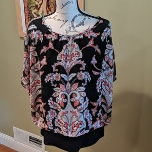 JM Collection Flutter Sleeve Blouse